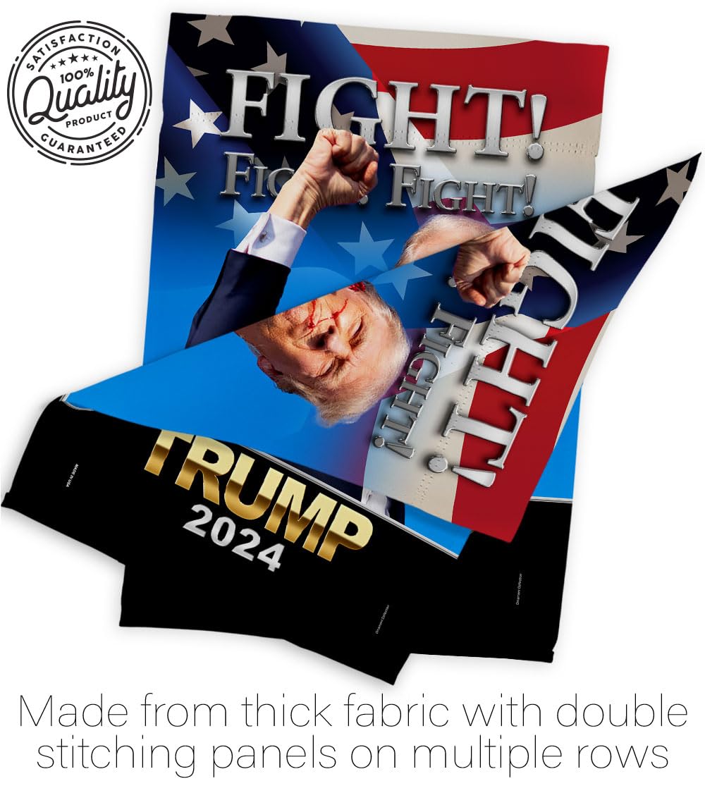 Fight for Trump Flag Wall Home Room Tapestry MAGA Garden Poster Rally Shooting 2024 Patio Banner Yard Sign Outdoor House Patriotic Decorations, Republican Gifts Made in USA