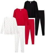 Sweet Hearts Girls' Thermal Underwear Set - 6 Piece Waffle Knit Top and Long Johns Base Layer Set: Made in USA (2T-16)