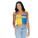 Lojobands Women's Tailgate Outfit College Two Tone Color Block Tube Top Made in USA One Size Fits Most