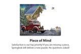 Springbok Christmas Night Lane 500 Piece Jigsaw Puzzle- Perfect for Holiday Family Game Nights- Multicolor Winter Scene with Snowman and Classic Red Truck