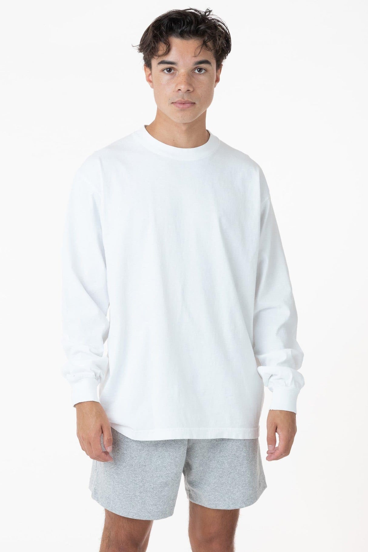 6.5oz Long Sleeve Garment Dye Crew Neck T-Shirt