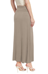 Hybrid & Company Women Versatile Fold Over Waist Maxi Skirt/Convertible Dress