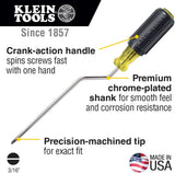Klein Tools 670-6 Screwdriver, 3/16-Inch Cabinet Tip, Rapi-Driv with 6-Inch Shank, Made in USA