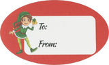 Elf Presents Gifts Tags Christmas Holiday to from Labels 1 1/2 x 2 1/2 Inch 100 Total Stickers