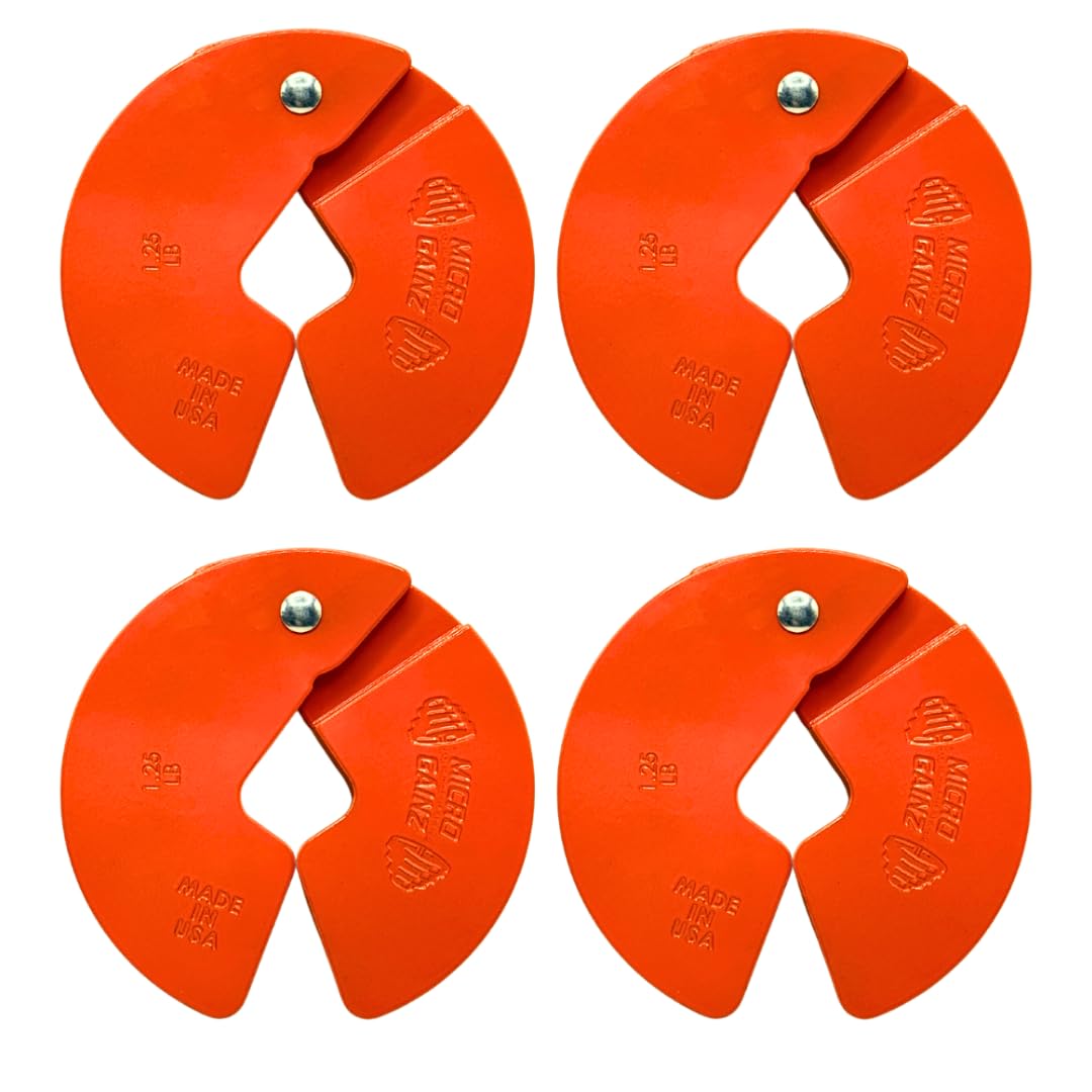 Micro Gainz Dumbbell Fractional 1.25lb Weight Plate, Ideal for Micro Loading, (Choose Color) 4 Piece Fractional Weight Plates, Designed for Dumbbell Training, Made In USA