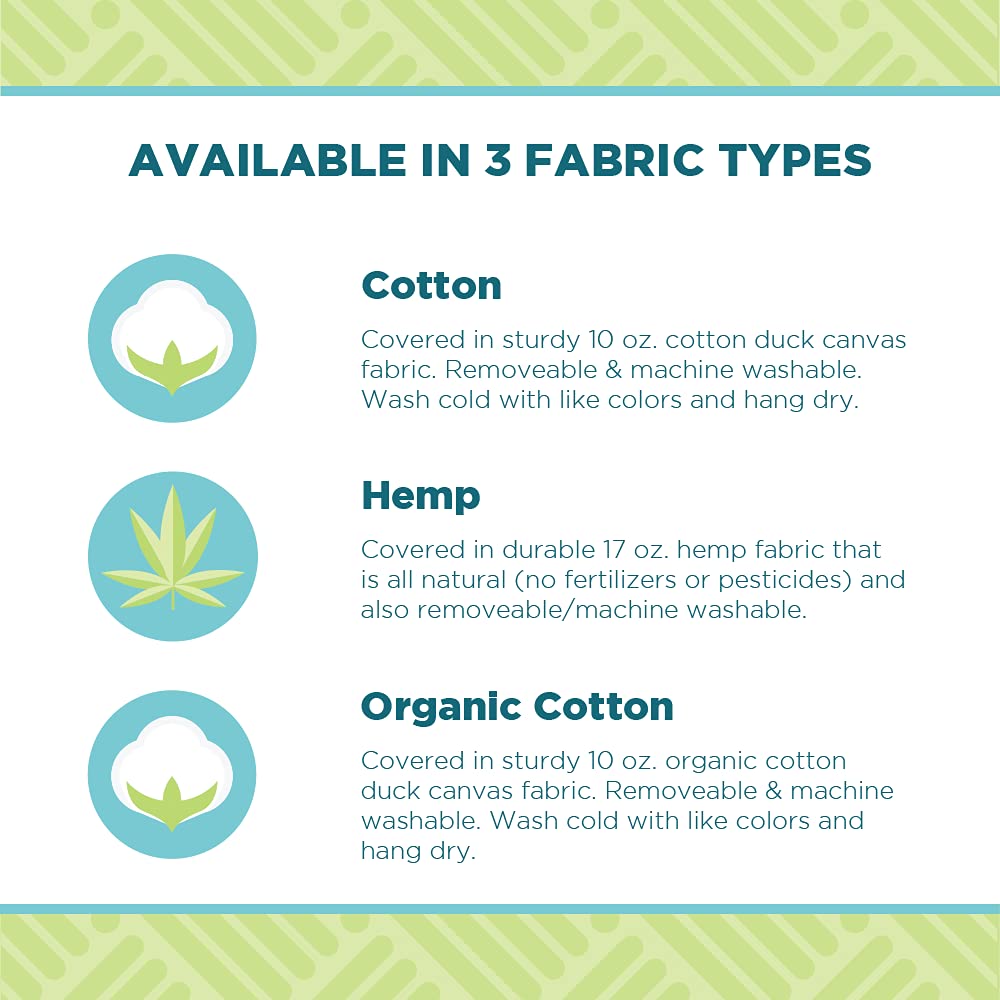 Bean's ZABUTON Meditation Cushions - Colorful Cotton Yoga Prayer Zen Kneeling Pad Base for Zafu Pillow - Medium & Large - Traditional Natural Recycled Cotton Fill - Floor Sitting Comfort - Made in USA