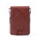 Dango Slim Minimalist Wallet for Men - RFID Blocking - Leather- Bifold, Rawhide/Raw Aluminum