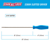 CHANNELLOCK S144H 1/4 x 4-inch Professional Slotted Screwdriver, Magnetic Tip, Made in USA, Molded Tri-Lobe Grip