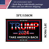 Double Sided Red Trump 2024 Flag 3x5 Made in USA Outdoor Heavy Duty 3 Ply Polyester Trump Take America Back Flag with White Starting Tape and 2 Brass Grommets