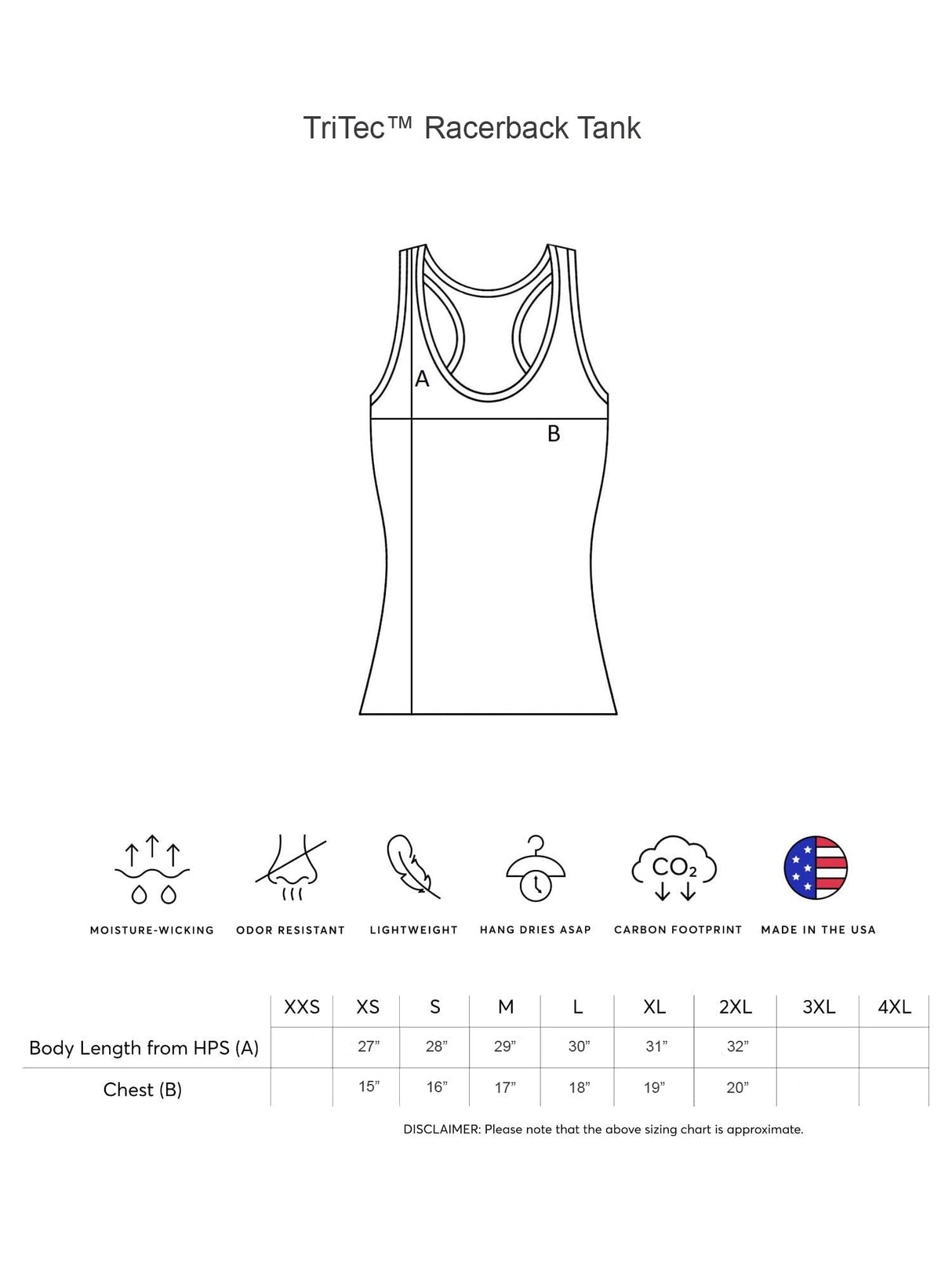 Expert Brand USA-Made Women's TriTec Activewear Performance Racerback Tank Top