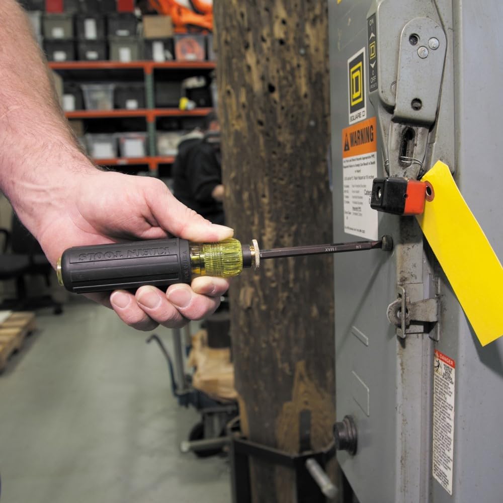 Klein Tools 32751 Screwdriver with Adjustable Length 4 to 8-Inch, Made in USA, #2 Phillips Tip and 1/4-Inch Slotted Tip