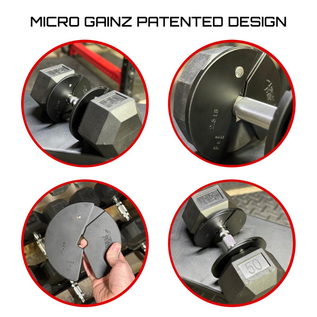 Micro Gainz Dumbbell Fractional 2.5 lb Weight Plate, Ideal for Micro Loading, (Choose Color) 4 Piece Fractional Weight Plates, Designed for Dumbbell Training, Made In USA