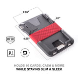 Dango Slim Minimalist Wallet for Men - RFID Blocking - Leather- Bifold, Rawhide/Raw Aluminum