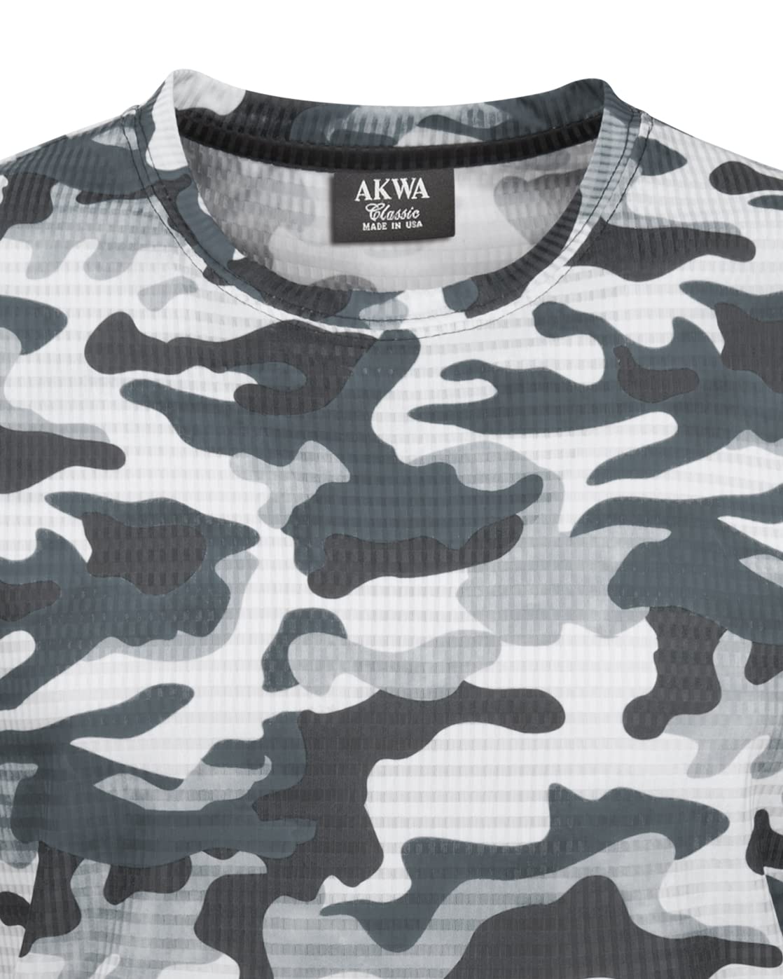 Akwa Men's Made in USA Camouflage Crew Neck Camo T-Shirt with Moisture Wicking Polyester