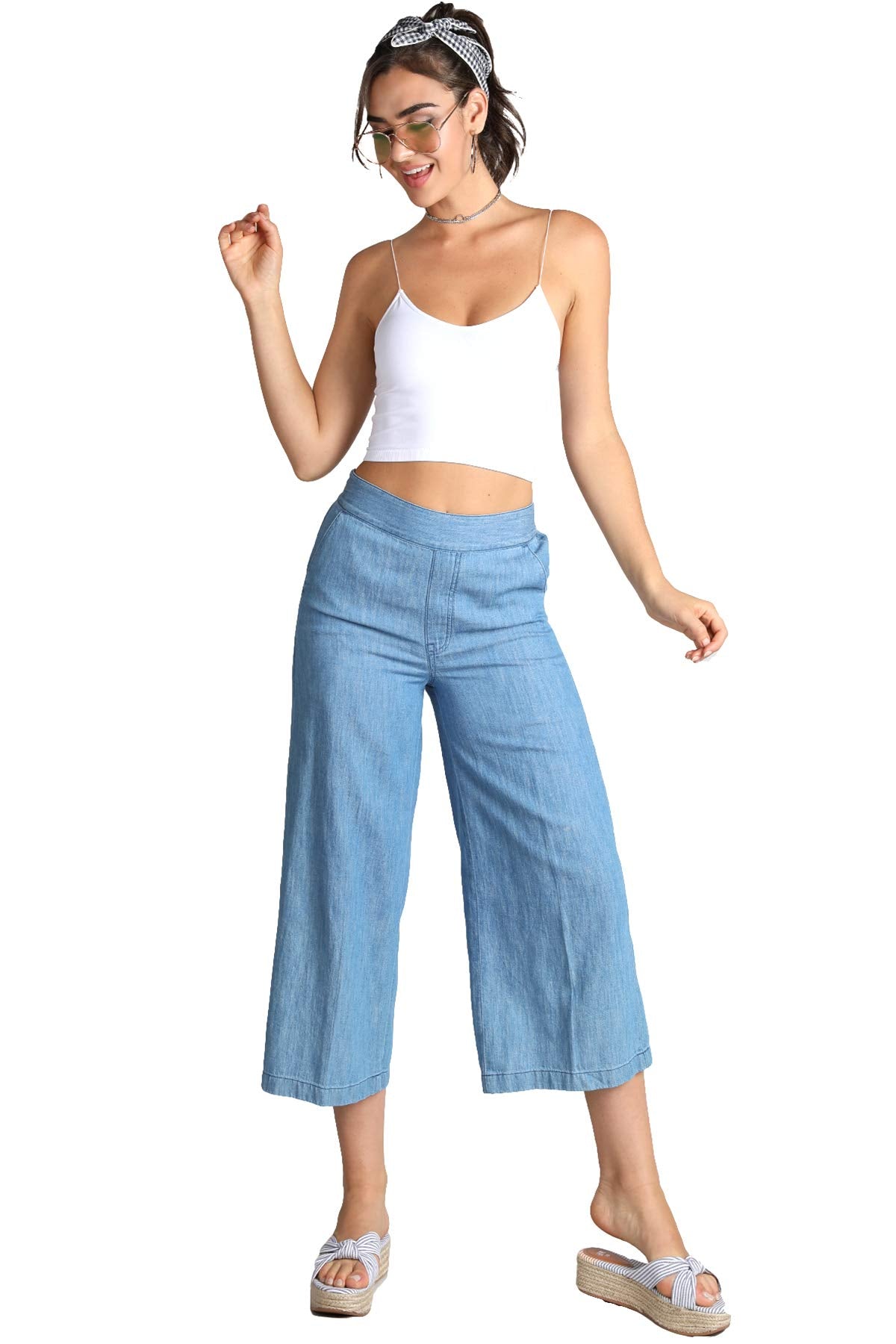 NIKIBIKI Women Seamless Spaghetti Strap Crop Top Cami, Made in U.S.A, One Size