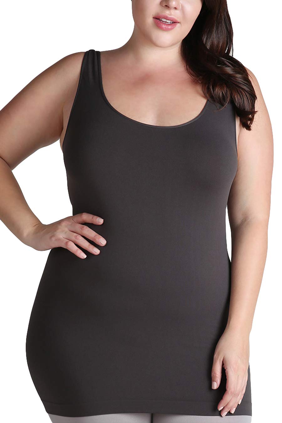 NIKIBIKI Women Seamless Premium Classic Tank Top, Made in U.S.A, Plus Size