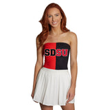 Lojobands Women's Tailgate Outfit College Two Tone Color Block Tube Top Made in USA One Size Fits Most