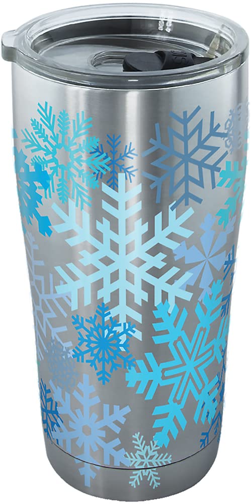 Tervis Christmas Holiday Blue Winter Snowflakes Made in USA Double Walled Insulated Tumbler Travel Cup Keeps Drinks Cold & Hot, 24oz, Classic