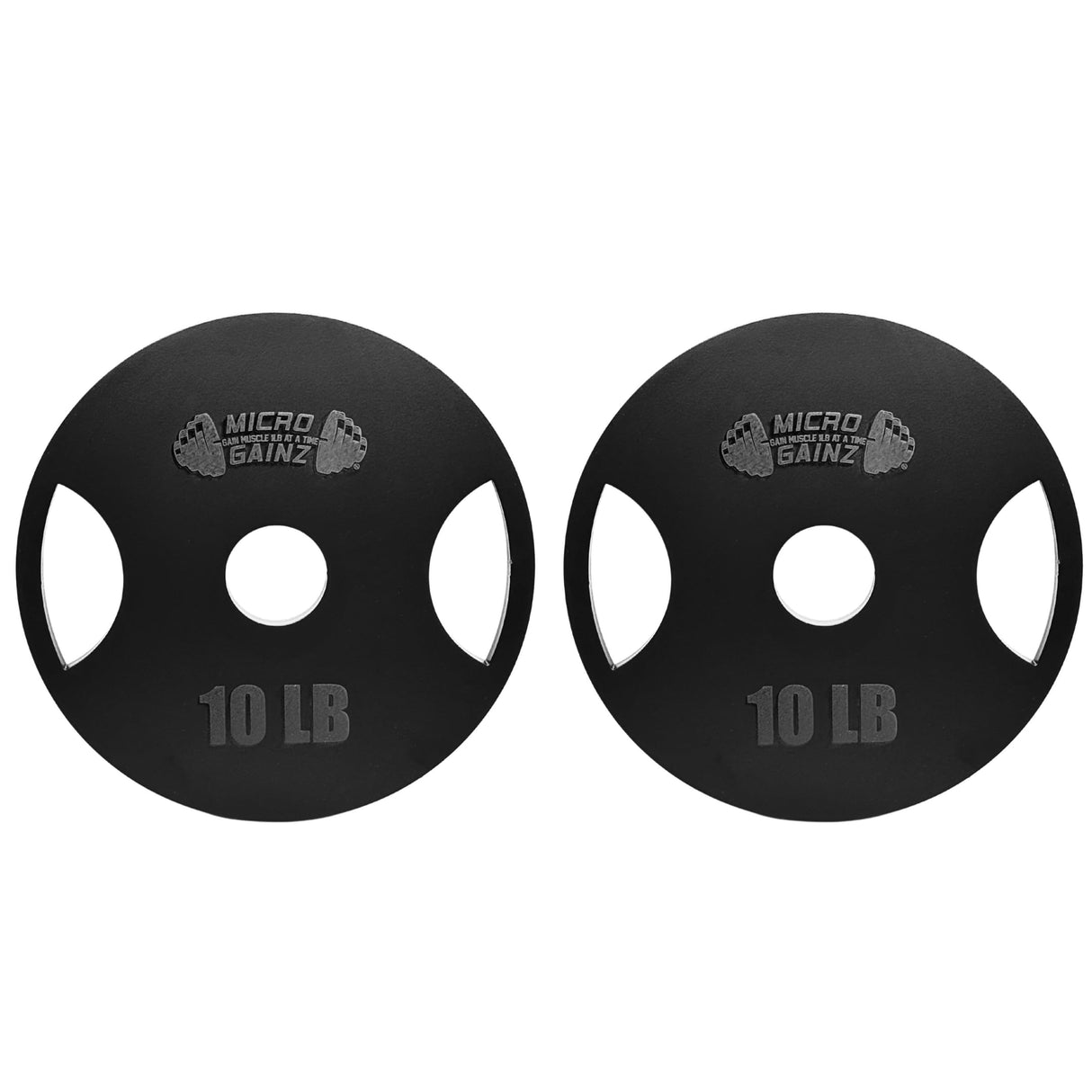 Micro Gainz Steel Olympic Barbell Weight Set of 2 Plates, 2.5lb, 5lb or 10lb, Plate Set Designed for Strength Training & Loading Bar Weights, Made in USA