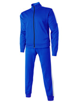 Hat and Beyond Mens Made in USA Premium Track Jacket & Pants Striped Sweatsuit Athletic Casual Essentials Gym
