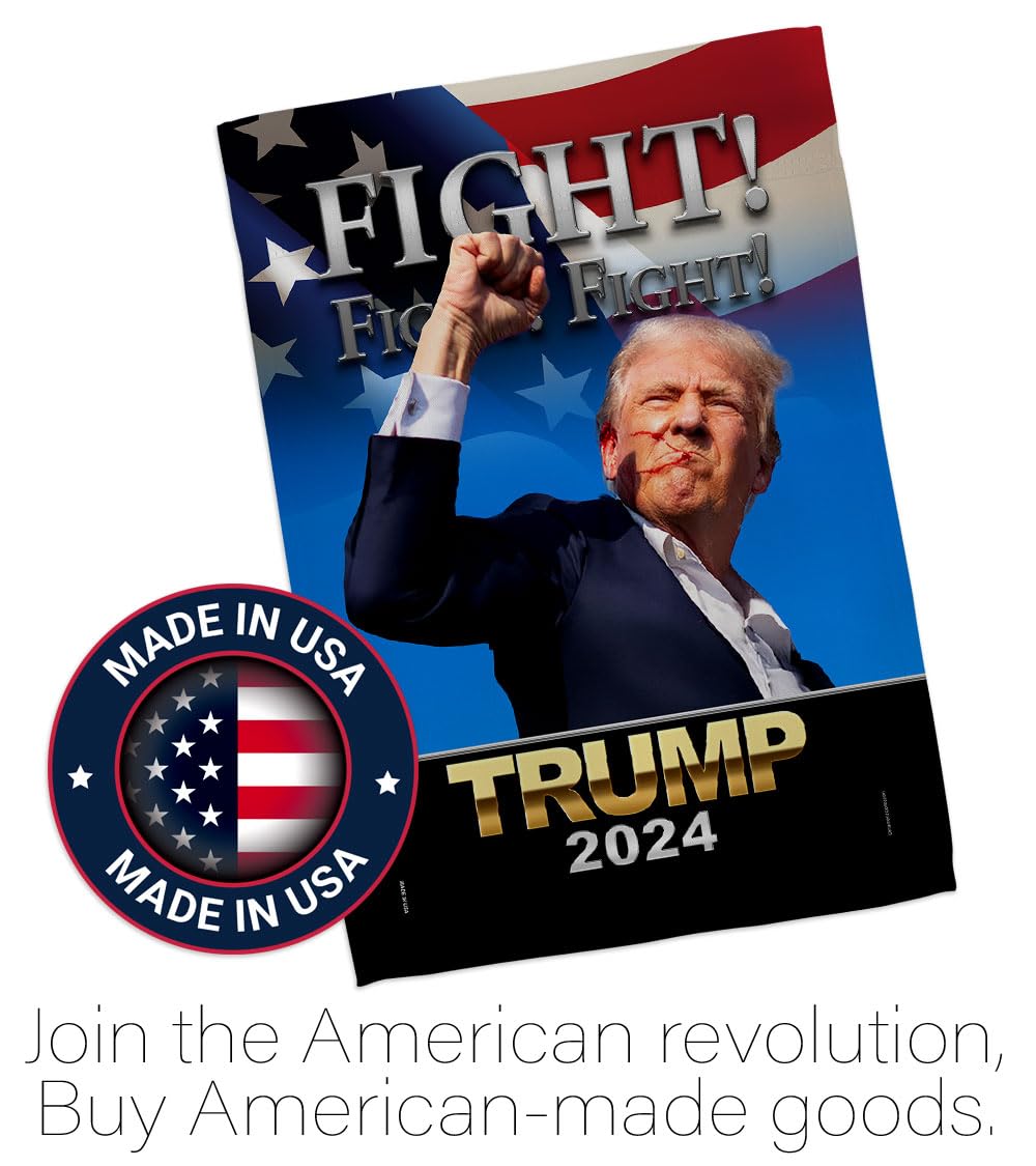 Fight for Trump Flag Wall Home Room Tapestry MAGA Garden Poster Rally Shooting 2024 Patio Banner Yard Sign Outdoor House Patriotic Decorations, Republican Gifts Made in USA