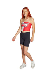Lojobands Women's Tailgate Outfit College Two Tone Color Block Tube Top Made in USA One Size Fits Most