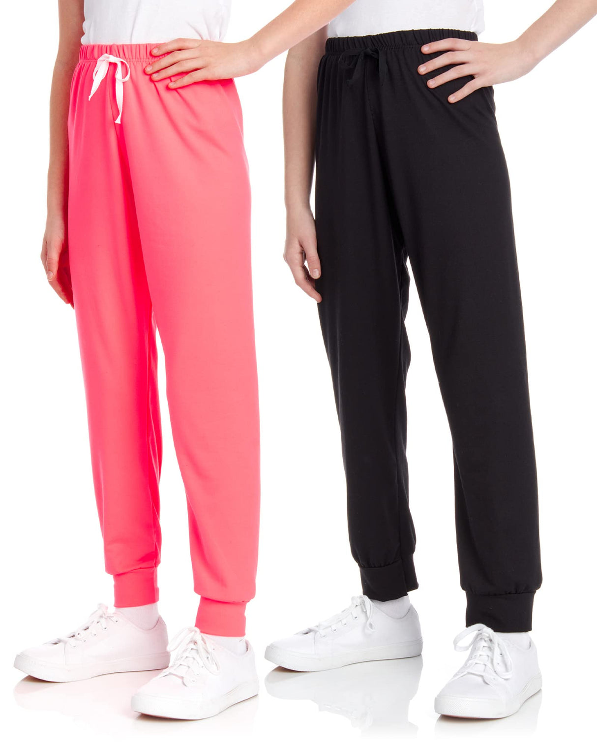 Sweet Hearts Girls' Fleece Sweatpants - 2 Pack Super Soft Athletic Performance Jogger Pants: Made in USA (7-16)