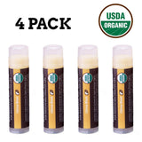 USDA Organic Lip Balm 6-Pack by Earth's Daughter Stocking Stuffers - Fruit Flavors, Beeswax, Coconut Oil, Vitamin E - Best Lip Repair Chapstick for Dry Cracked Lips - Moisturizing Lip Care