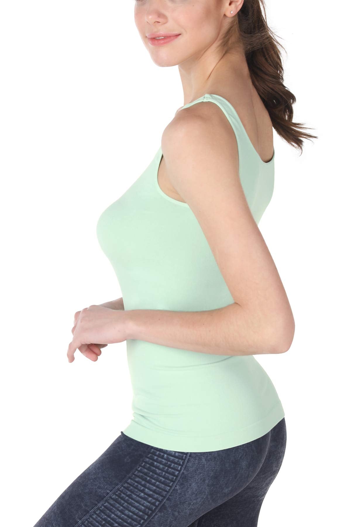 NIKIBIKI Women Seamless Basic Jersey Tank Top, Made in U.S.A, One Size