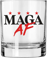 MAGA AF W 100% MAGA 10.5 oz Whiskey Glass for Dad, Gift for Husband, Stepfather Gift Idea, Unique Gifts for Men, Trump Stuff, Maga Merch