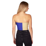 Lojobands Women's Tailgate Outfit College Two Tone Color Block Tube Top Made in USA One Size Fits Most