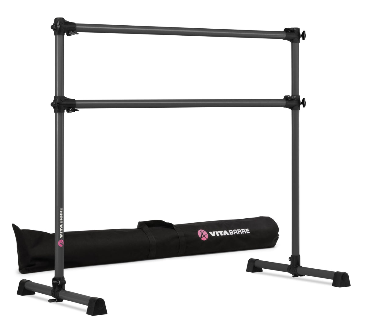 VITA Barre Portable Freestanding Double Ballet Barre, Prodigy, with Carry Bag | Adjustable Height, USA Made, Home or Gym Exercise Equipment for Kids & Adults | Dance, Fitness, Pilates