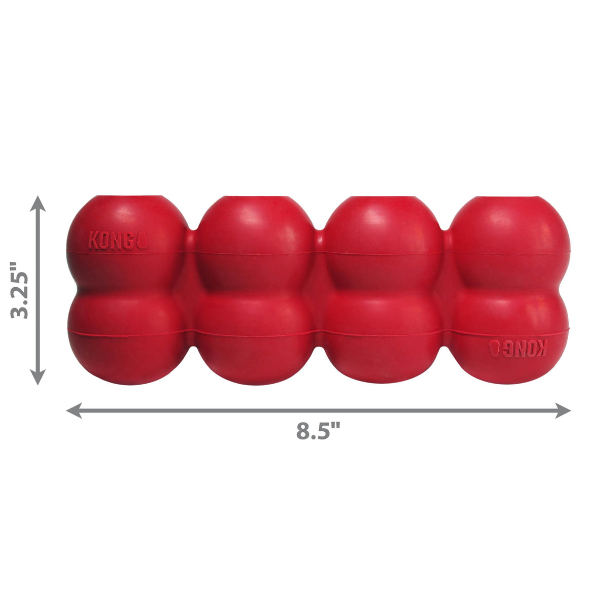 KONG Goodie Ribbon - Stuffable Natural Rubber Dog Toy - with Four Fillable Goodie Grippers for Enrichment Play - Bone-Shaped Chew Toy - for Small Dogs