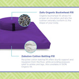 Bean's ZAFU + ZABUTON Meditation Set - OVAL Buckwheat Filled ZAFU Pillow + Large Cotton Filled ZABUTON Floor Pad - EARTH Cotton Canvas - Traditional Tibetan Zen Mindfulness Seat Kit - Made in USA