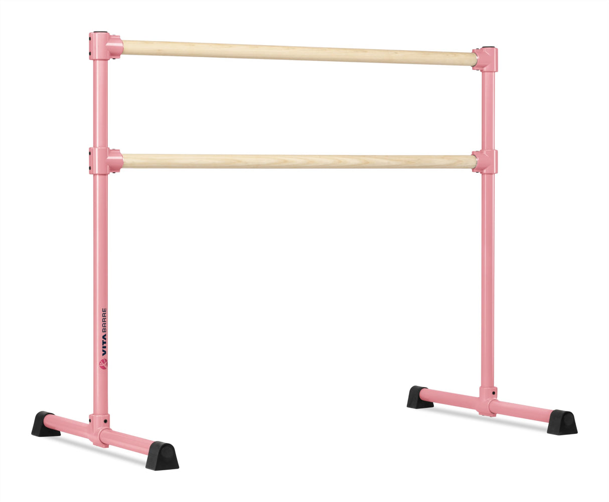 VITA Barre Portable Freestanding Double Ballet Barre, Extreme, Wood | Fixed Height, Made in USA, Home or Gym Exercise Equipment for Kids & Adults | Dance, Fitness, Pilates