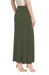 Hybrid & Company Women Versatile Fold Over Waist Maxi Skirt/Convertible Dress