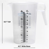One Gallon 128oz Measure Pitcher - Convenient Conversion Chart - Strong Food Grade - Great for Lawn, Chemicals Pool, Ag, Lye, Home Hobbies, Motor Oil, Fluids - Turnah Precision Products, Made in USA