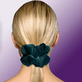 Velvet Scrunchies Jumbo Size Plush Big Ponytail Holders Thick Braided Locked Hair Big Made in the USA Green Pine