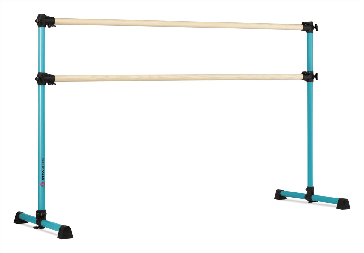 VITA Barre Portable Freestanding Double Ballet Barre, Extreme, Wood | Fixed Height, Made in USA, Home or Gym Exercise Equipment for Kids & Adults | Dance, Fitness, Pilates