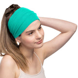 Women's Cotton Headbands Sweatbands 5" Wide Sports Fitness Yoga Fashion Made in USA