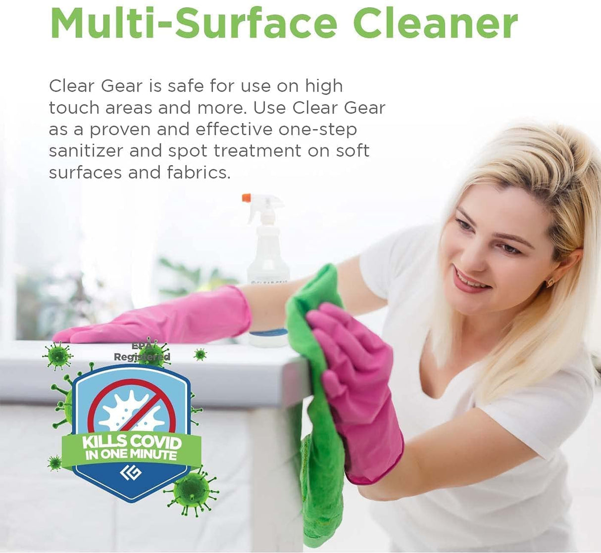 Disinfectant, Cleaner, and Deodorizer For Sports Equipment, Gyms, and Fitness Centers - EPA-Registered, Hospital Grade, Made in USA - 1-Pack of 32 Oz Bottle Disinfecting Spray