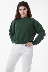 Los Angeles Apparel Heavy Fleece Cropped Mock Neck Pullover (Garment Dye)