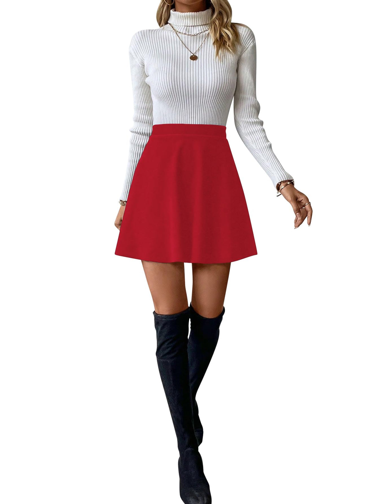 Sweet Hearts Skater Skirts for Women- Basic Casual Versatile Stretchy Mini Tennis Skirt Made in USA