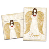 Tree-Free Greetings - Season's Greeting Cards - Artful Designs - 10 Cards + Matching Envelopes - Made in USA - 100% Recycled Paper - 5 x 7 - Christmas Angel (HB93390)