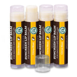 USDA Organic Lip Balm 6-Pack by Earth's Daughter Stocking Stuffers - Fruit Flavors, Beeswax, Coconut Oil, Vitamin E - Best Lip Repair Chapstick for Dry Cracked Lips - Moisturizing Lip Care