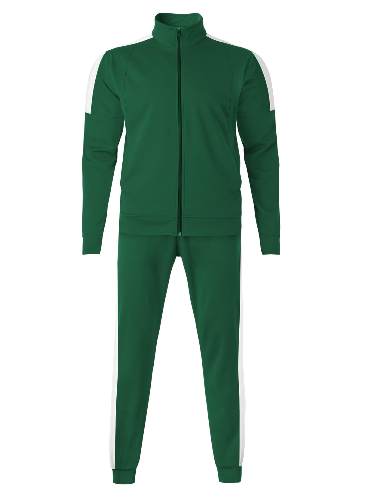 Hat and Beyond Mens Made in USA Premium Track Jacket & Pants Striped Sweatsuit Athletic Casual Essentials Gym