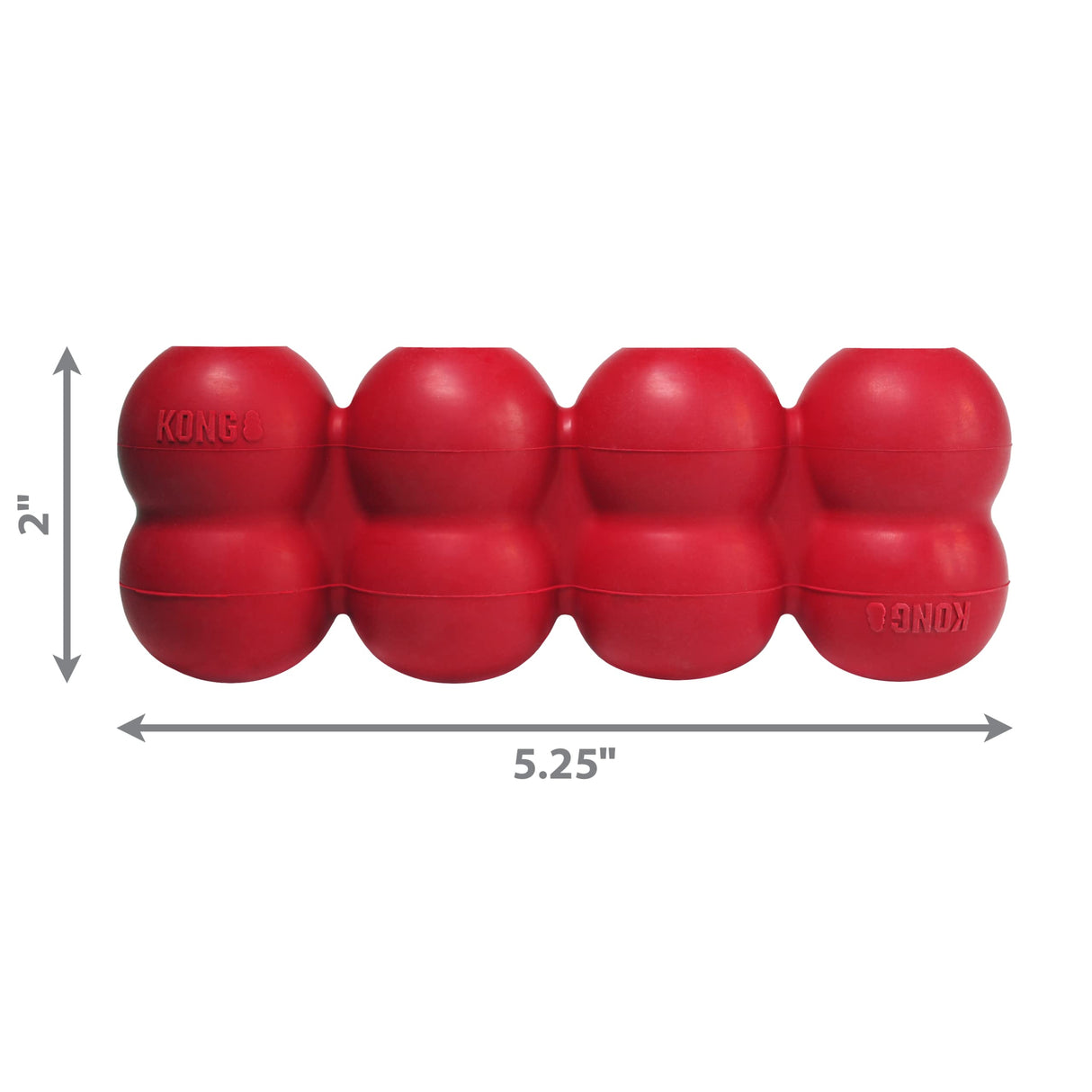 KONG Goodie Ribbon - Stuffable Natural Rubber Dog Toy - with Four Fillable Goodie Grippers for Enrichment Play - Bone-Shaped Chew Toy - for Small Dogs