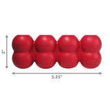 KONG Goodie Ribbon - Stuffable Natural Rubber Dog Toy - with Four Fillable Goodie Grippers for Enrichment Play - Bone-Shaped Chew Toy - for Small Dogs
