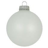 Glass Christmas Tree Ornaments - 67mm / 2.63" [8 Pieces] Designer Balls from Christmas By Krebs Seamless Hanging Holiday Decor (Snow White with Silver Caps)