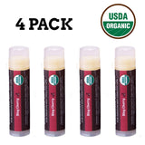 USDA Organic Lip Balm 6-Pack by Earth's Daughter Stocking Stuffers - Fruit Flavors, Beeswax, Coconut Oil, Vitamin E - Best Lip Repair Chapstick for Dry Cracked Lips - Moisturizing Lip Care